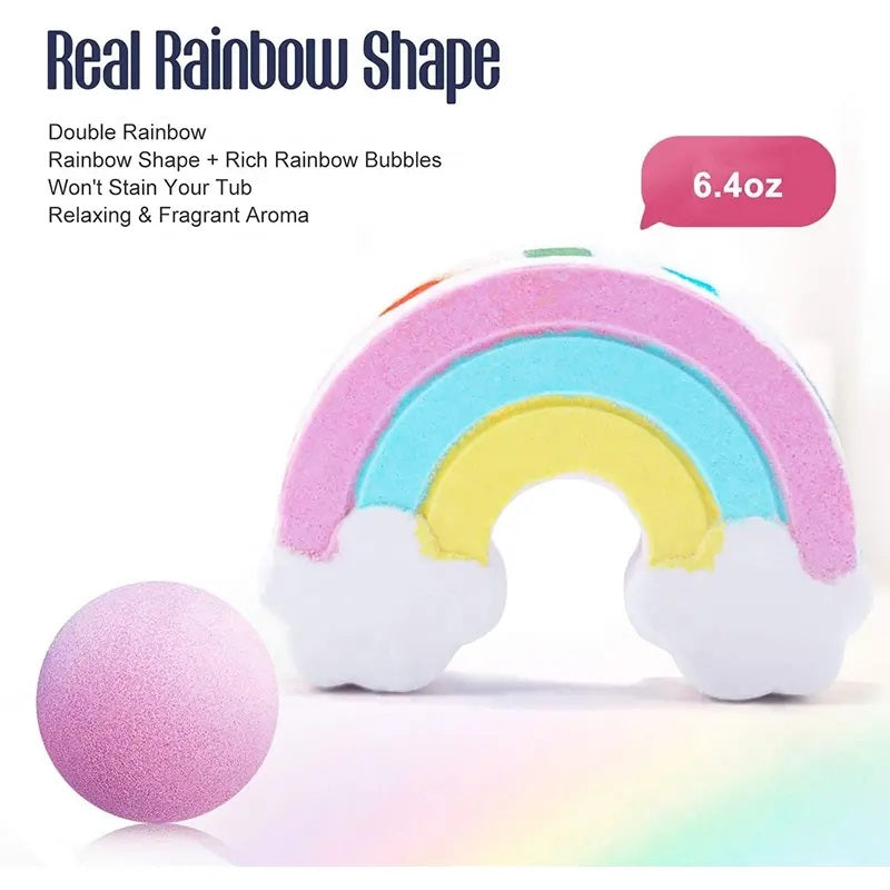 Rainbow Bath Bomb/ Bubble Bath 4pcs set! Great for Home Spa or Staycations!