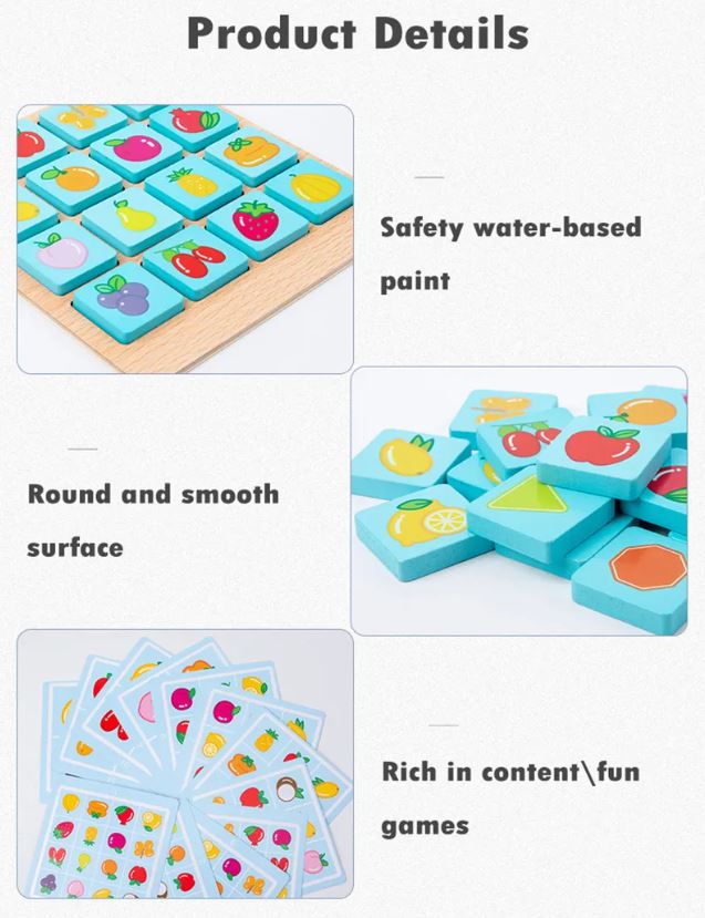 Montessori Educational Toys Cognitive Memory Games/ Wooden Toys/ Puzzle Blocks